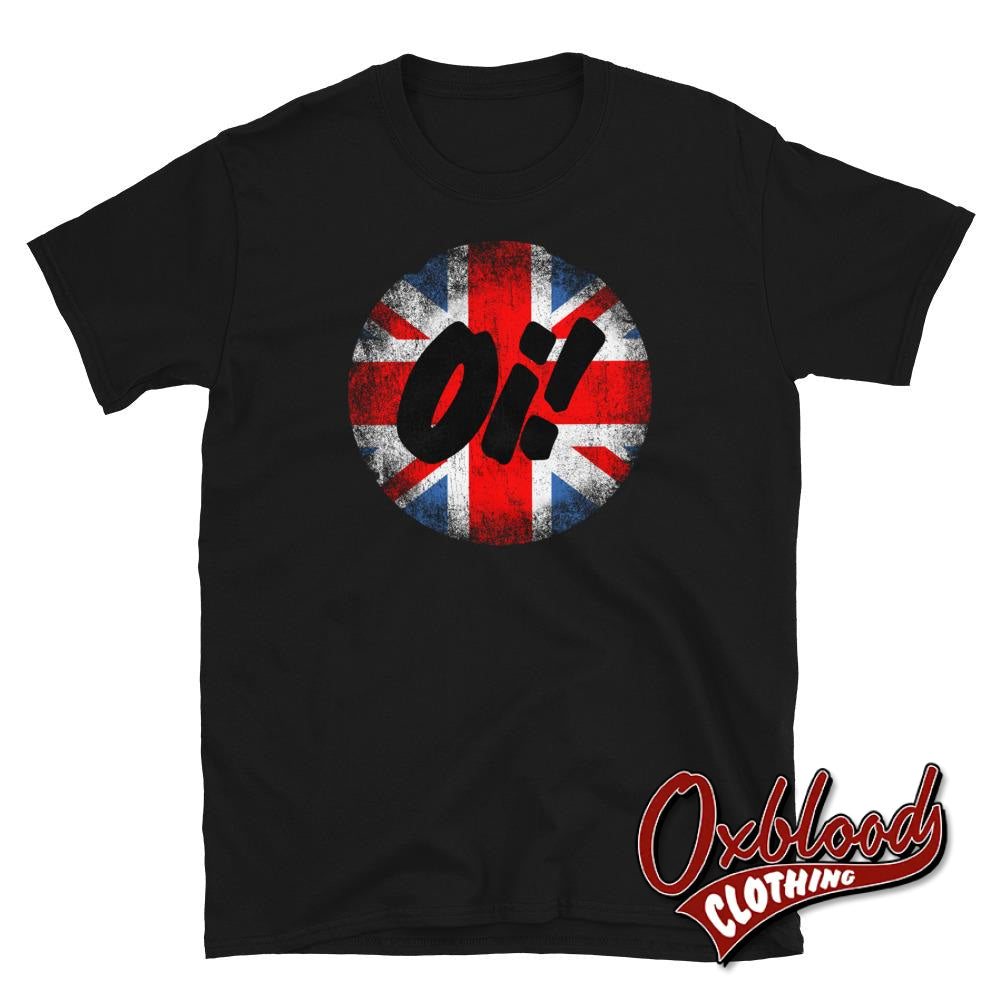 Oi! Union Jack T-Shirt - Traditional Skinhead Clothing Black / S Shirts