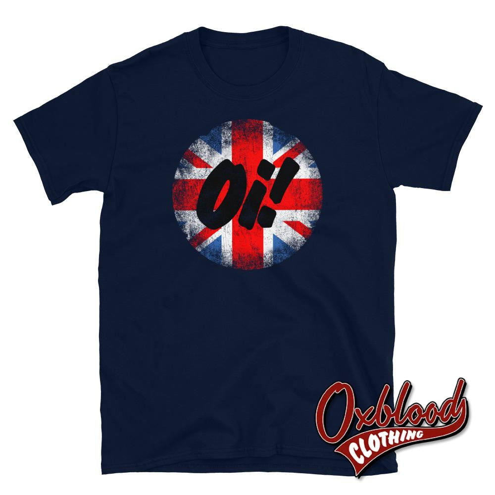 Oi! Union Jack T-Shirt - Traditional Skinhead Clothing Navy / S Shirts