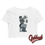 Load image into Gallery viewer, Organic 2-Tone Ska Girl Trumpeter Crop Top - Turkey White / Xs
