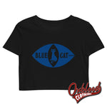 Load image into Gallery viewer, Organic Blue Cat Crop Top - Ska Reggae Record Label Duke Reid Trojan Records Black / Xs
