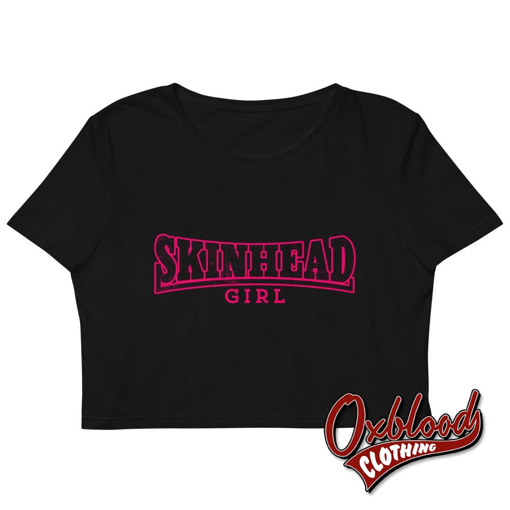 Pink Organic Skinhead Girl Crop Top Black / Xs