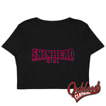 Lade das Bild in den Galerie-Viewer, Pink Organic Skinhead Girl Crop Top Black / Xs
