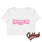 Lade das Bild in den Galerie-Viewer, Pink Organic Skinhead Girl Crop Top White / Xs
