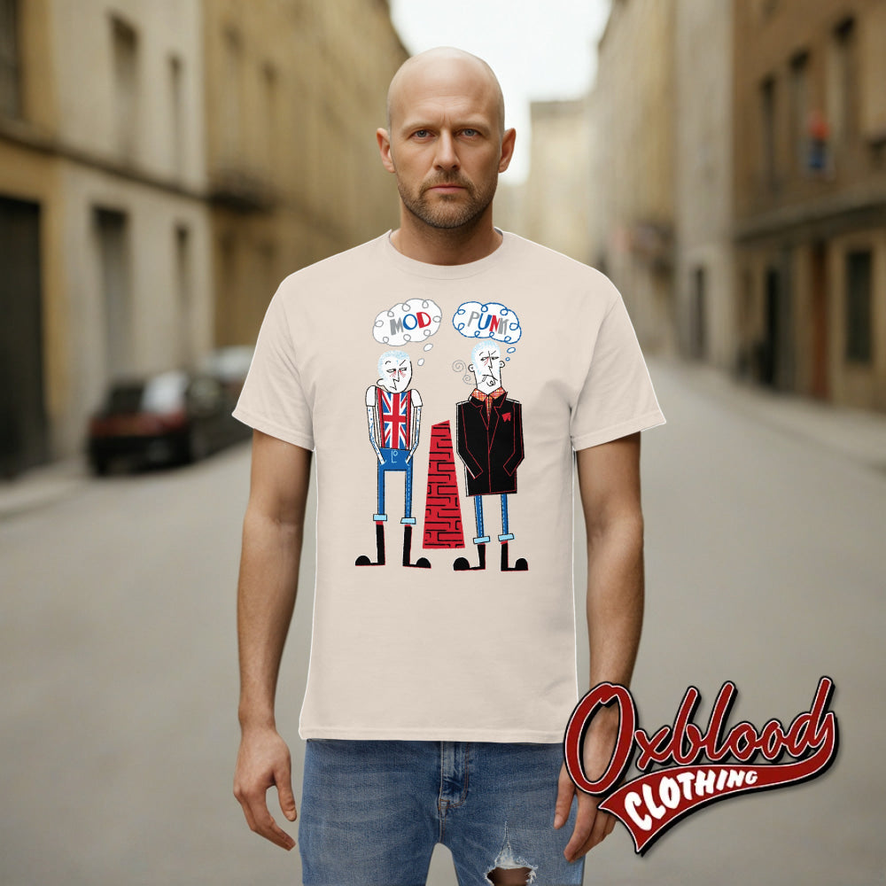 Punk / Mod T-Shirt - Skinheads United By Scribble Twigs Natural S