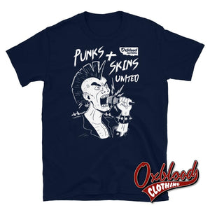 Punks And Skins United T-Shirt - Streetpunk Clothing Navy / S