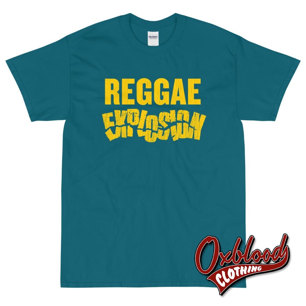 Reggae Explosion T-Shirt Ska & Roots Lp 7 Galapagos Blue / S