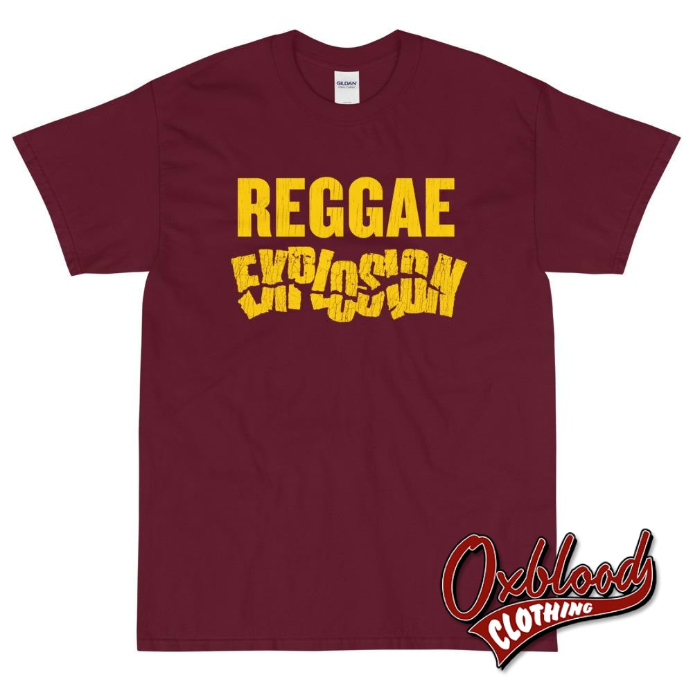 Reggae Explosion T-Shirt Ska & Roots Lp 7 Maroon / S