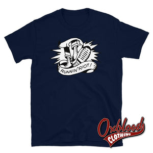 Runnin Riot T-Shirt - Oi Music Rupert Cleaver Streetpunk & 80S Punk Shirts Skinhead Style Navy / S