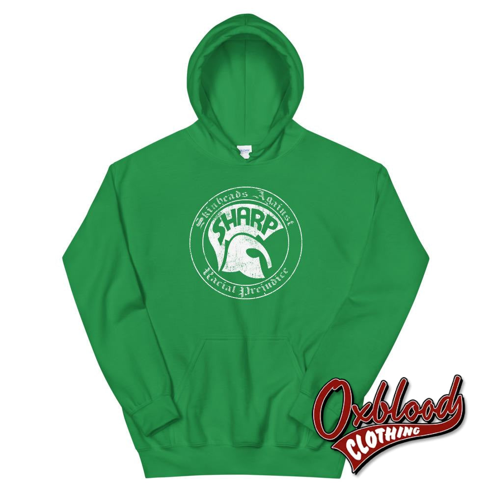 S.h.a.r.p. Skinheads Against Racial Prejudice Hoodie - Sharp Skinhead Clothing Irish Green / S