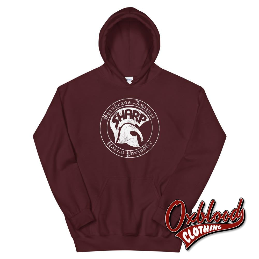 S.h.a.r.p. Skinheads Against Racial Prejudice Hoodie - Sharp Skinhead Clothing Maroon / S