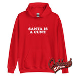Cargar imagen en el visor de la galería, Santa Is A Cunt Hoodie - Rude And Obscene Ugly Christmas Sweater Red / S
