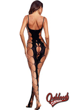 Cargar imagen en el visor de la galería, Sexy Fishnet Open Crotch Body Stocking - Black Lace Bodysuit Outfit Ideas
