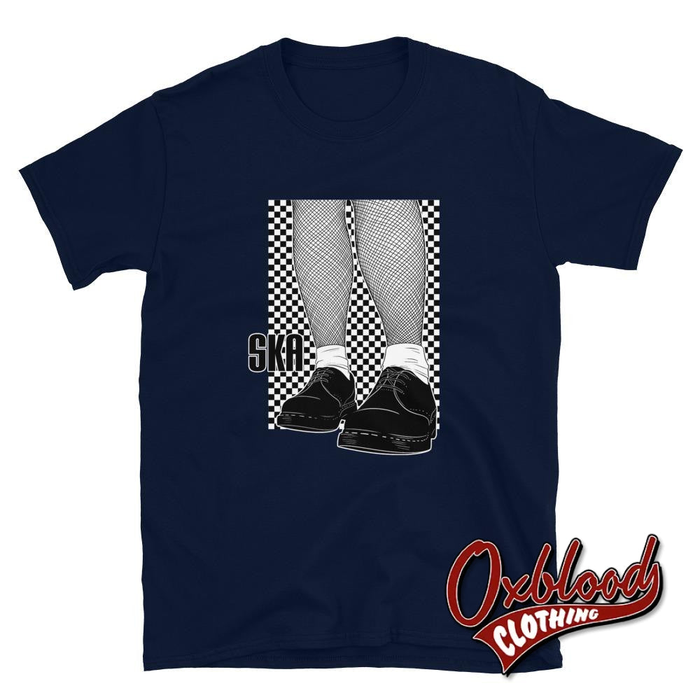 Skanking Reggae Ska Girl T-Shirt Navy / S Shirts