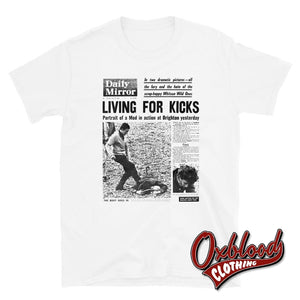 Skinhead And Mod Newspaper T-Shirt - & Rocker Battle Of Brighton White / S Shirts