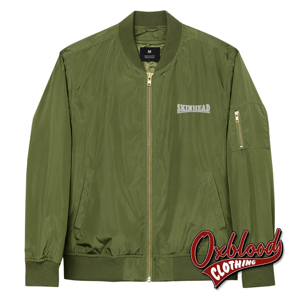 Skinhead Bomber Jacket - Cocksparrer Cockney Rejects The Business 4-Skins Oppressed Army / Xs