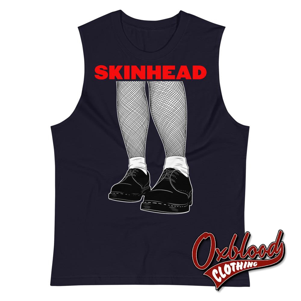 Skinhead Girl Cut-Off Muscle Shirt Navy / S Tank Top