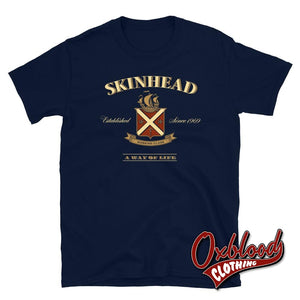 Skinhead Whiskey Label T-Shirt - And Ska Clothing Navy / S