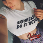 Cargar imagen en el visor de la galería, Skinheads Do It Better Crop Top - Organic Skinhead Girl Cropped Tee Shirt
