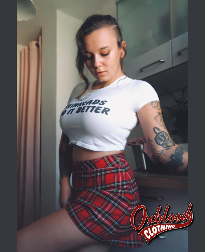 Skinheads Do It Better Crop Top - Organic Skinhead Girl Cropped Tee Shirt