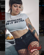 Cargar imagen en el visor de la galería, Skinheads Do It Better Crop Top - Organic Skinhead Girl Cropped Tee Shirt
