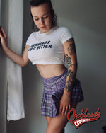 Cargar imagen en el visor de la galería, Skinheads Do It Better Crop Top - Organic Skinhead Girl Cropped Tee Shirt
