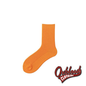 Solid Coloured Mens Socks - Fluorescence Color Orange / Eur39-44