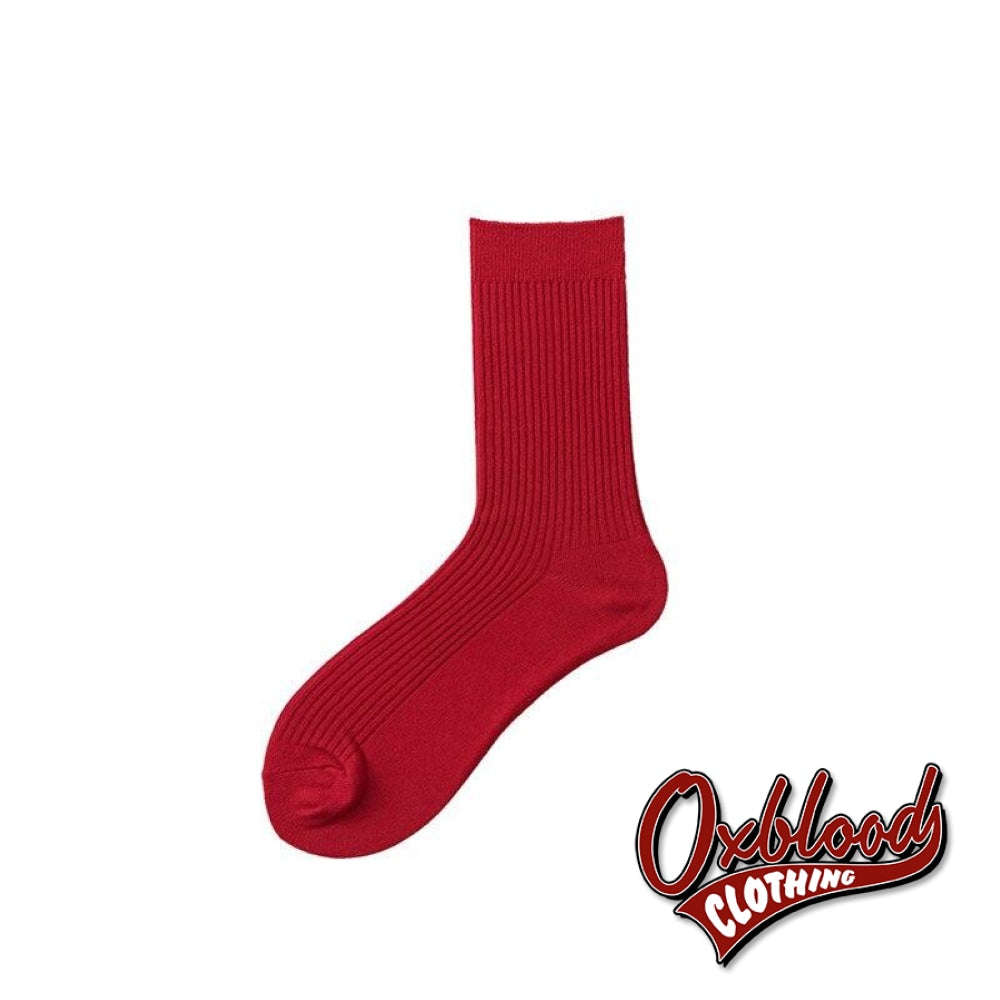 Solid Coloured Mens Socks - Fluorescence Color Red / Eur39-44