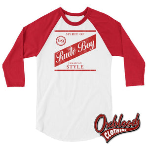 Spirit Of 69 Rude Pride 3/4 Sleeve Raglan Shirt - Jamaican Style Reggae Clothing Uk Xs Baseball