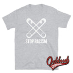 Cargar imagen en el visor de la galería, Stop Racism T-Shirt - Crossed Safety Pin Anti-Racist Sport Grey / S Shirts

