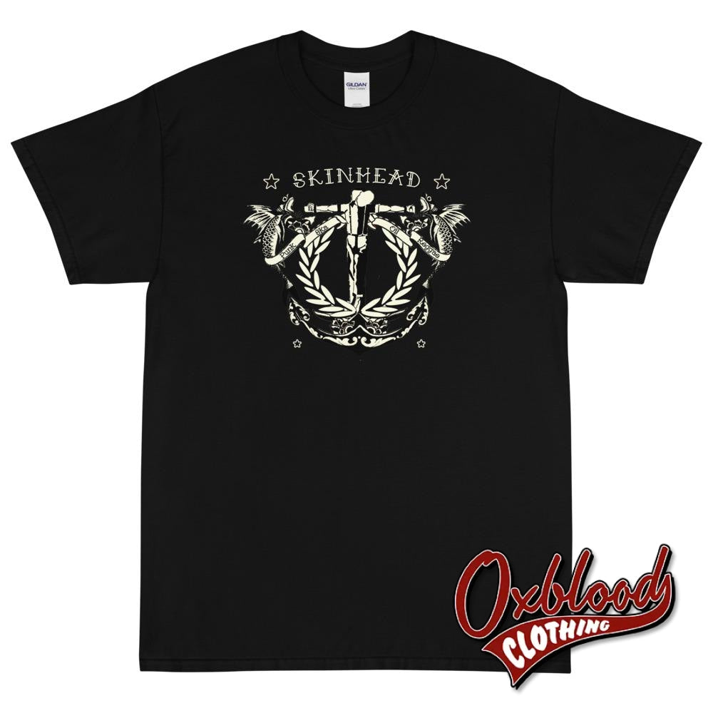 Tattoo Crucified Skinhead T-Shirt - Punk Ska Oi! Reggae Black / S