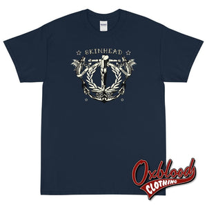 Tattoo Crucified Skinhead T-Shirt - Punk Ska Oi! Reggae Navy / S