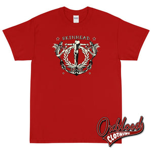 Tattoo Crucified Skinhead T-Shirt - Punk Ska Oi! Reggae Red / S