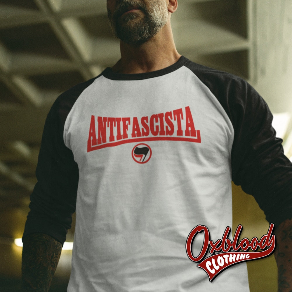 The Three Arrow Antifacista 3/4 Sleeve Raglan Shirt Baseball Jersey
