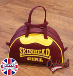 Lade das Bild in den Galerie-Viewer, Traditional Oxblood &amp; Yellow Skinhead Girl Handbag - Astrid Style Hand-Stitched Skinbyrd Bag
