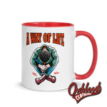 Lade das Bild in den Galerie-Viewer, Traditional Skinhead A Way Of Life Mug With Color Inside - Mr Duck Plunkett Red Mugs
