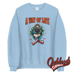 Load image into Gallery viewer, Traditional Skinhead A Way Of Life Sweatshirt - Mr Duck Plunkett Light Blue / S
