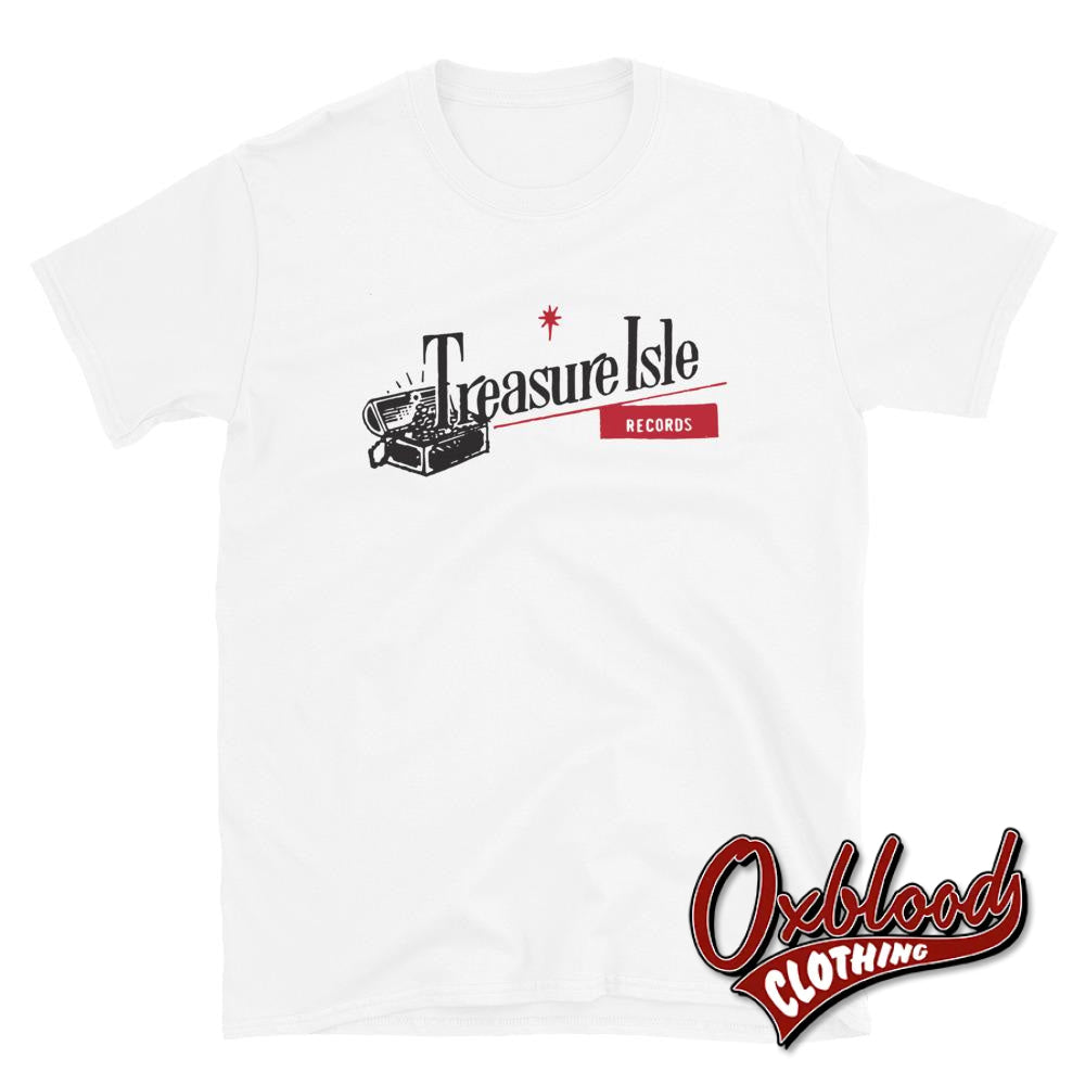 Treasure Isle Records T-Shirt - Reggae/ska Record Label Duke Reid Trojan White / S