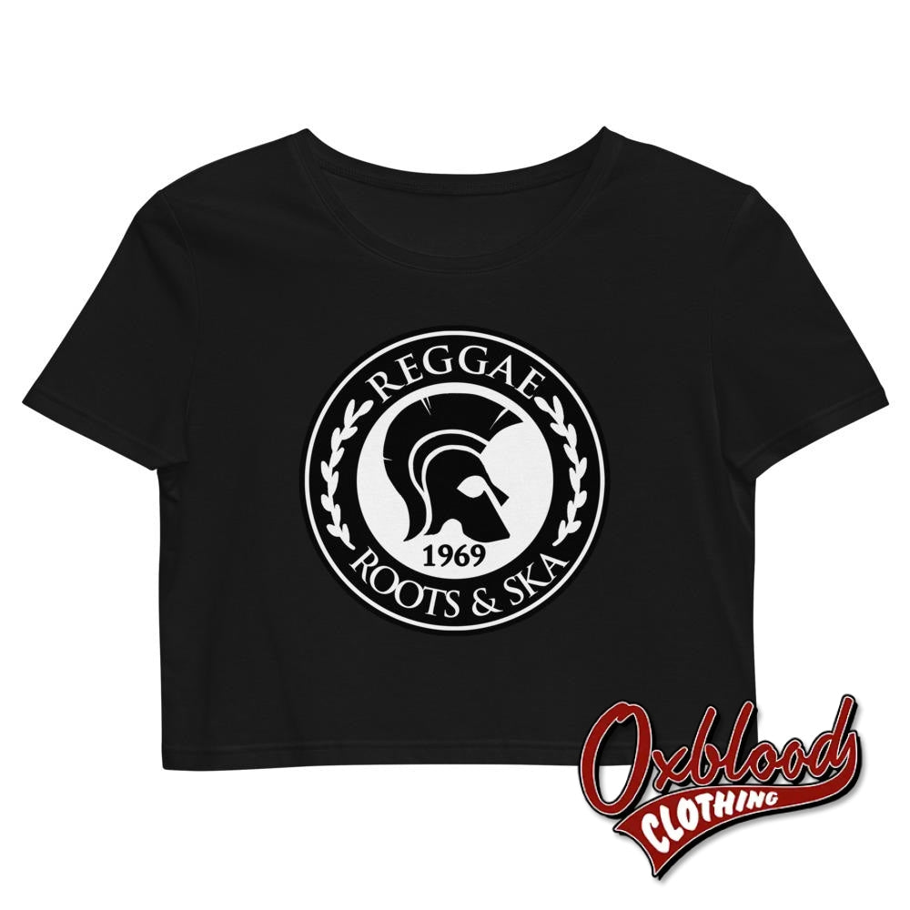 Organic Trojan Reggae Roots & Ska Crop Top - Boss Cropped Shirt Black / Xs
