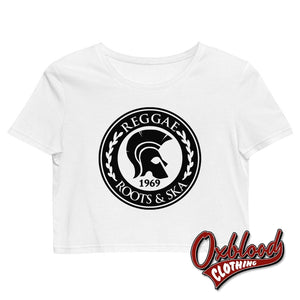 Organic Trojan Reggae Roots & Ska Crop Top - Boss Cropped Shirt White / Xs