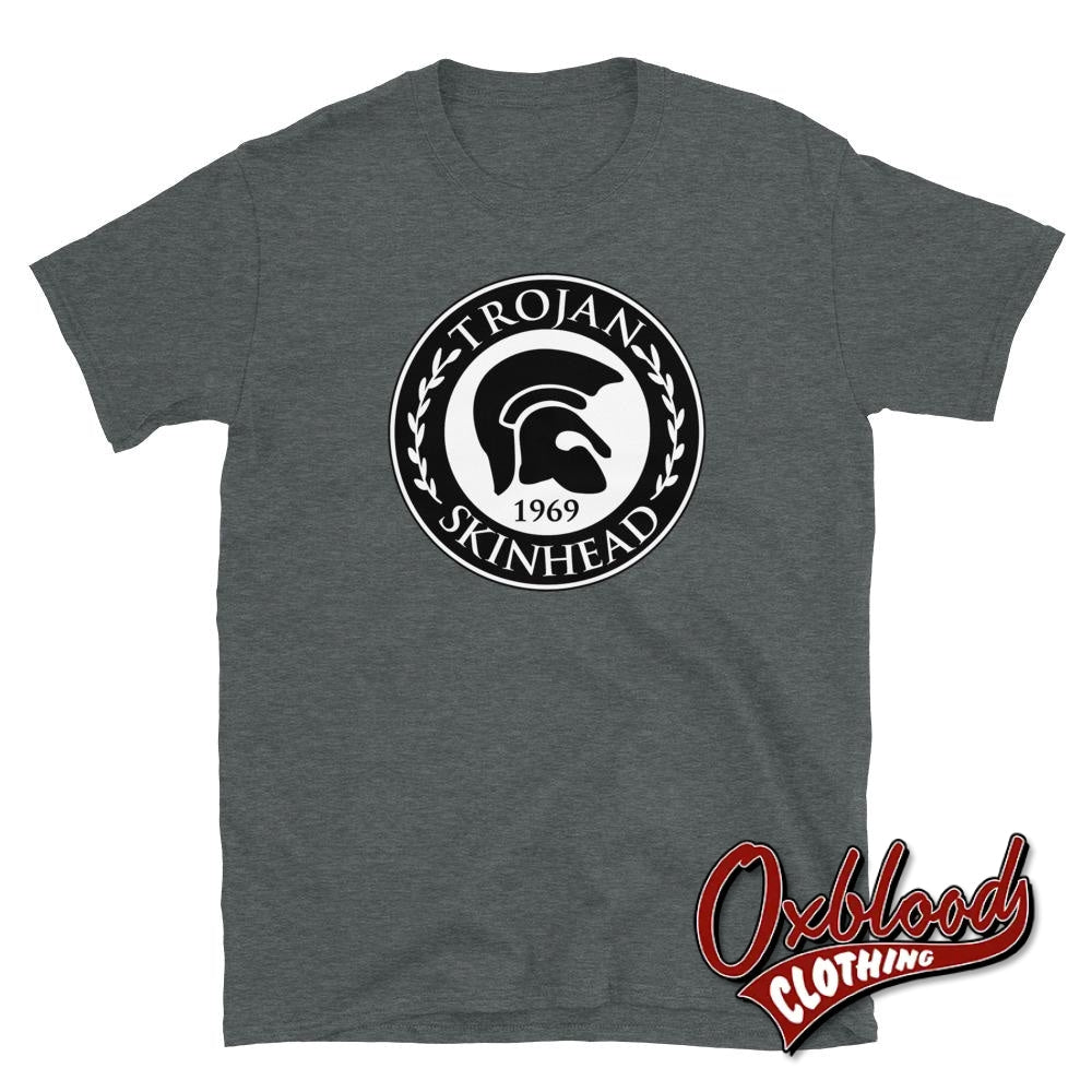 Trojan Skinhead Helmet T-Shirt - Anti-Racist Clothing Dark Heather / S Shirts
