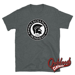 Trojan Skinhead Helmet T-Shirt - Anti-Racist Clothing Dark Heather / S Shirts