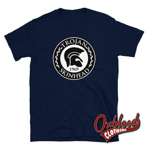 Trojan Skinhead Helmet T-Shirt - Anti-Racist Clothing Navy / S Shirts