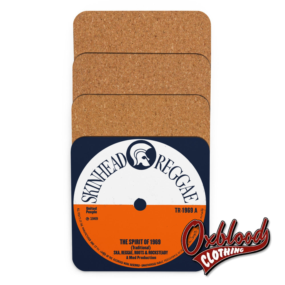 Trojan Skinhead Reggae Cork-Back Coaster - 2-Tone Ska Gift