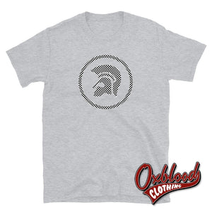 Two-Tone Ska Trojan Helmet T-Shirt - Checked 2 Tone Clothing Sport Grey / S