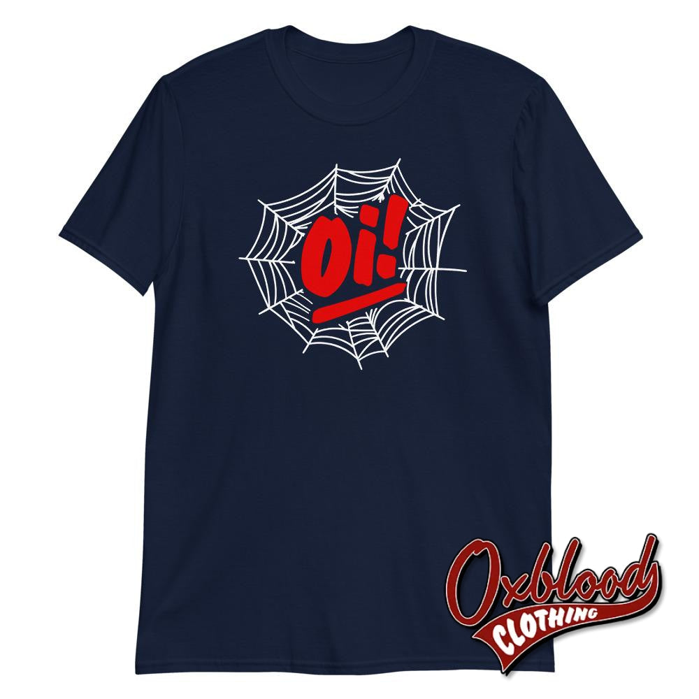 Unisex Oi! Spiderweb T-Shirt - Streetpunk Gothic Aesthetic Navy / S
