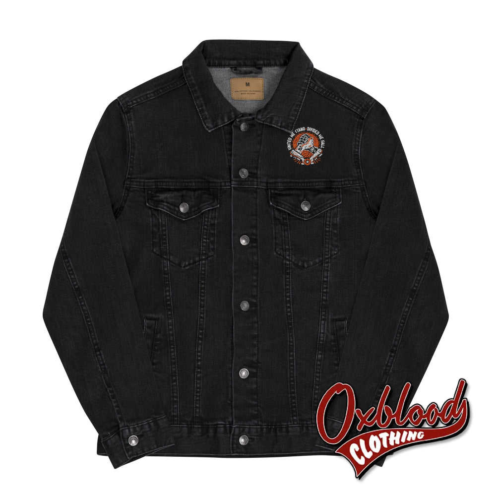 United We Stand Divided Fall Denim Jacket - Anti-Racist Black / S