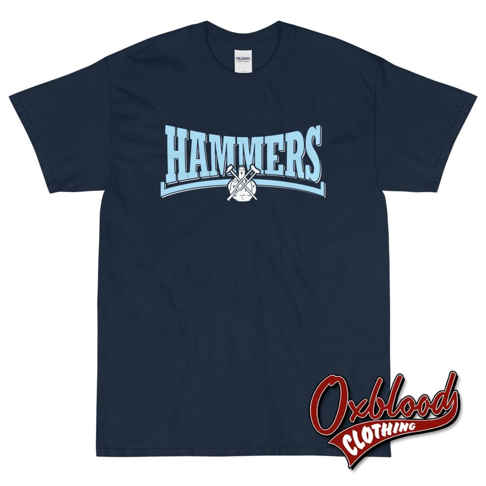 West Ham Skinhead T-Shirt Hammers Shirt - Cockney Rejects The Business Cocksparrer East London Navy
