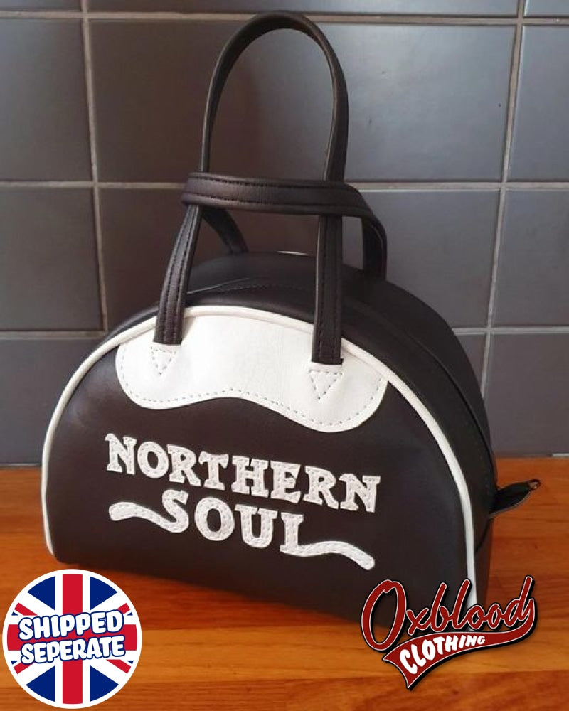 White & Black Northern Soul Handbag - Aly Style Hand-Stitched Keep The Faith Bag