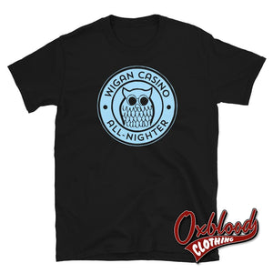Wigan Casino - Allnighter T-Shirt Northern Soul Scooter Clothing Black / S