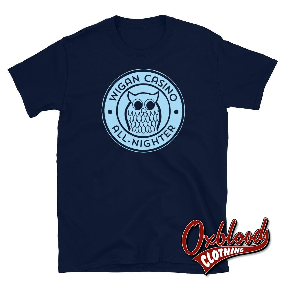 Wigan Casino - Allnighter T-Shirt Northern Soul Scooter Clothing Navy / S